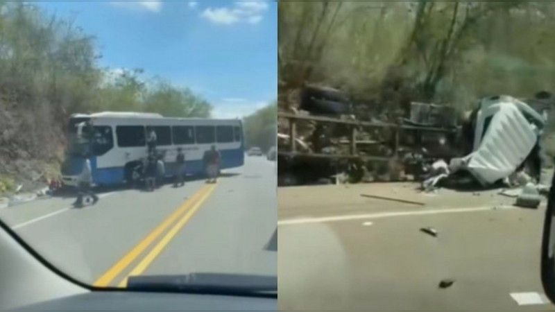 Choque frontal en Huatulco deja tres muertos y 18 heridos; falla mecánica habría provocado la tragedia 