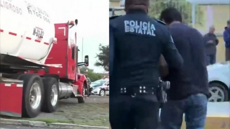 Persecución de película en la México-Pachuca termina con dos detenidos y varios vehículos dañados 