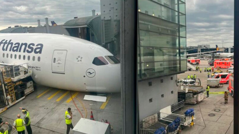Accidente en Aeropuerto de Frankfurt deja varios heridos; avión colapsa en patio de maniobras 