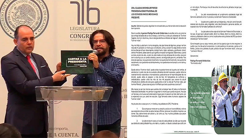 Jubilados de CFE llevan al Congreso de Michoacán reclamo por recortes a pensiones 