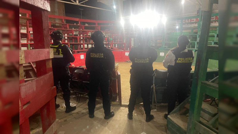 Michoacán: Policía Morelia y GC desalojan palenque clandestino en colonia Vasco de Quiroga 