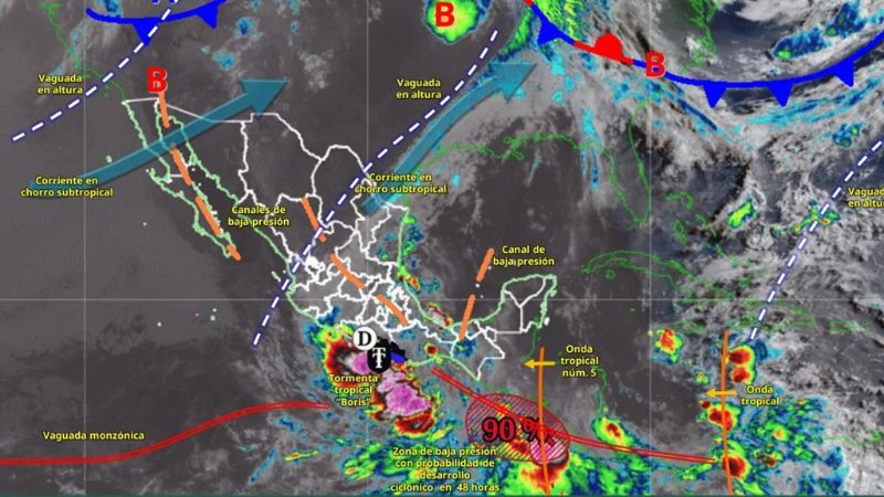 Guerrero activa operativo preventivo ante el avance de la tormenta tropical Boris 