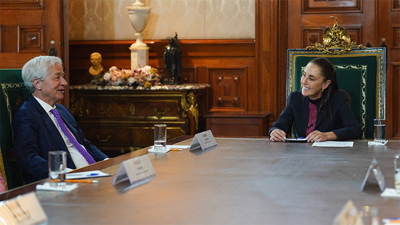Recibe Claudia Sheinbaum en Palacio Nacional a directivo del banco estadounidense J.P. Morgan  