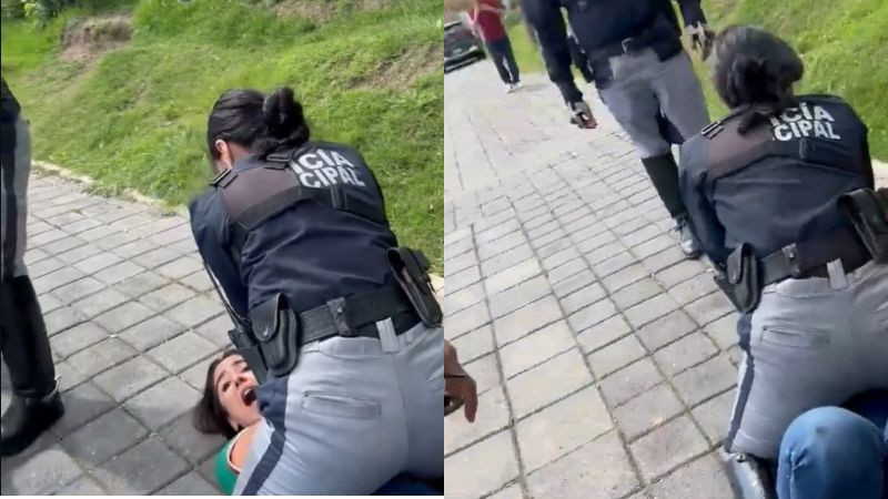 Denuncian presunto uso excesivo de la fuerza por parte de policías contra una mujer en San Andrés Cholula 
