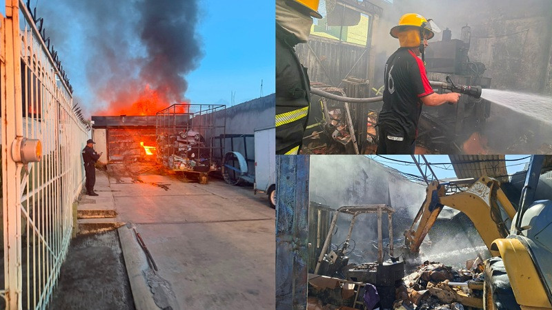 Se incendia recicladora en Zitácuaro, Michoacán 