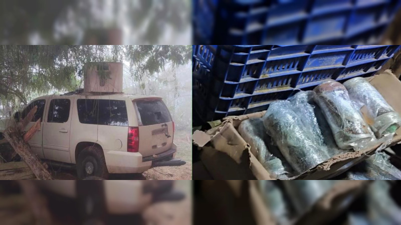 Ejército asegura Suburban “monstruo” con torreta, 60 explosivos y desmantela campamento clandestino en la sierra de Chinicuila, Michoacán 