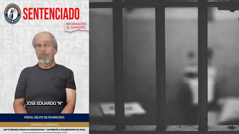 Acepta responsabilidad por feminicidio y recibe condena de más de 20 años de prisión en Irapuato, Guanajuato 