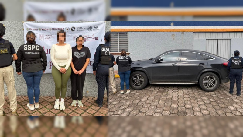 Caen dos mujeres durante operativo por presunta extorsión en Morelia, Michoacán; aseguran arma y camioneta de lujo 