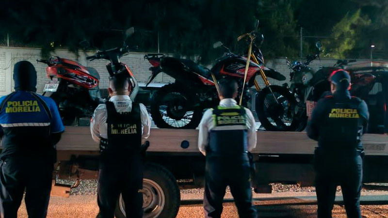 Desarticulan punto de resguardo de motocicletas robadas en Morelia, Michoacán 