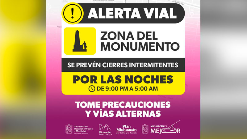 Sedum activa rutas alternas en el Monumento por obras de Teleférico y Morebús 