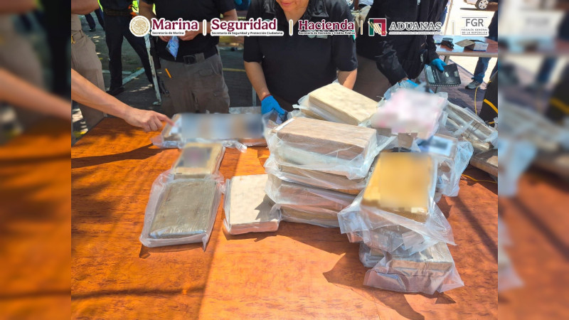 Aseguran 270 kilos de estupefaciente en operativo conjunto en el puerto de Manzanillo, Colima 