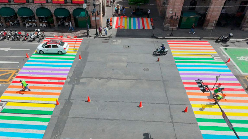 Sedum realiza balizamiento con temática ‘Pride’ en avenida Madero 