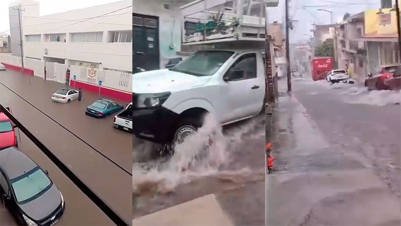 Tormenta colapsa vialidades e inunda varias zonas de Sahuayo, Michoacán 