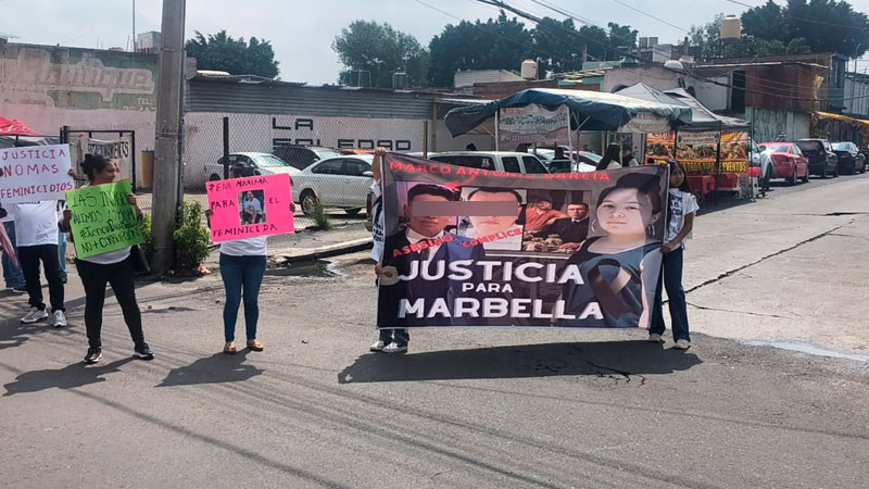 Habitantes de Opopeo se manifiestan en Morelia, Michoacán; exigen justicia para Marbella Hernández 