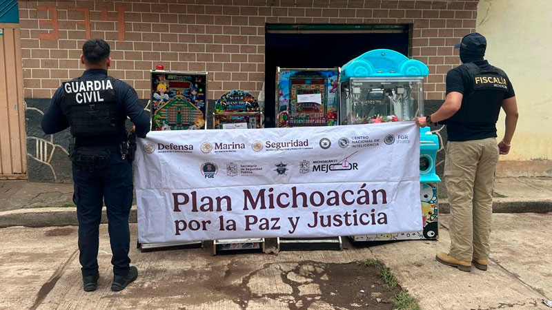 En Madero, Michoacán aseguran 83 máquinas tragamonedas en Madero 