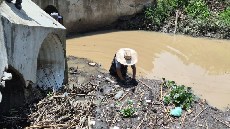 Realiza Sindicato de Limpia intensas labores de limpieza en el Dren Barajas 