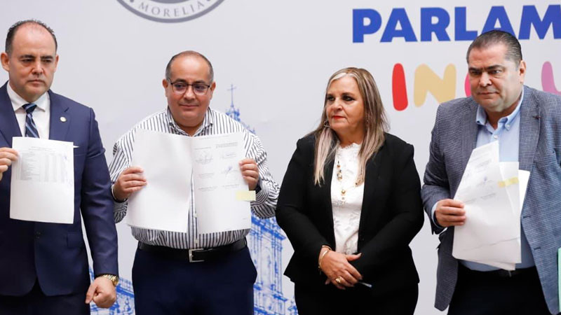 Firman Congreso del Estado de Michoacán y STASPLE convenio para aumento salarial de las y los trabajadores del Poder Legislativo 