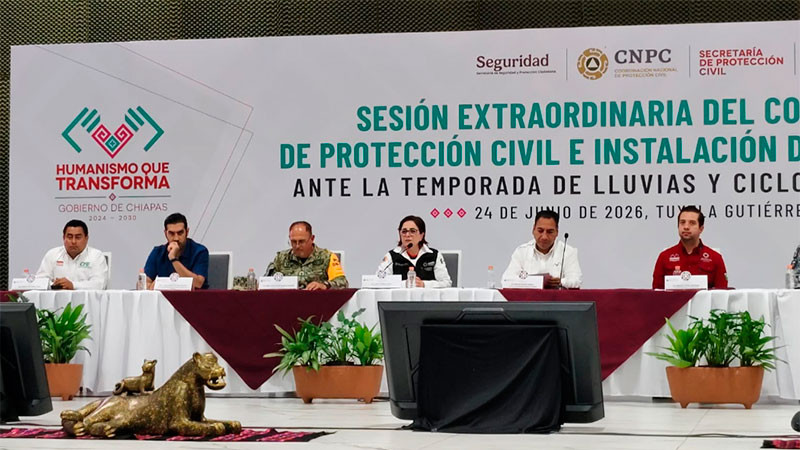 Chiapas fortalece estrategia preventiva ante temporada de lluvias y ciclones 2026 