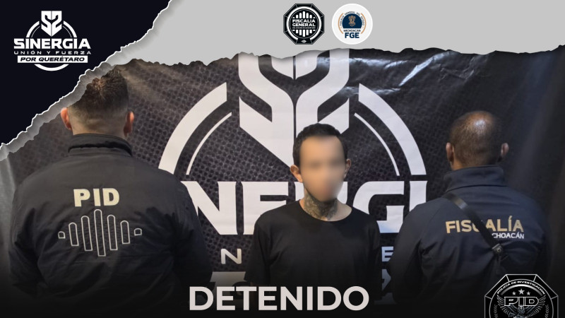 Capturan en Querétaro a presunto responsable de homicidio; era buscado por autoridades de Michoacán 