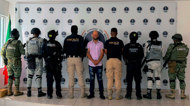 En Uruapan, Michoacán detiene la Guardia Civil a presunto integrante de una célula delictiva 
