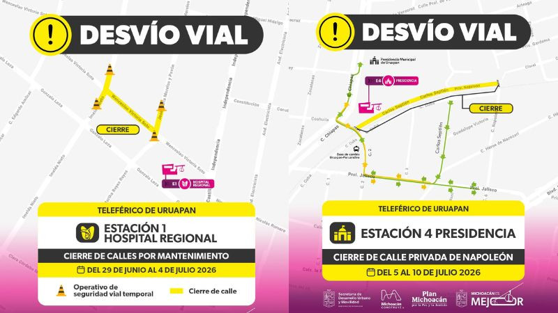 A partir del 29 de junio comienza mantenimiento programado del teleférico de Uruapan 