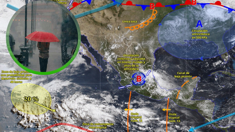 ¡Alerta por lluvias intensas! Michoacán y ocho estados más tendrán precipitaciones fuertes este domingo 