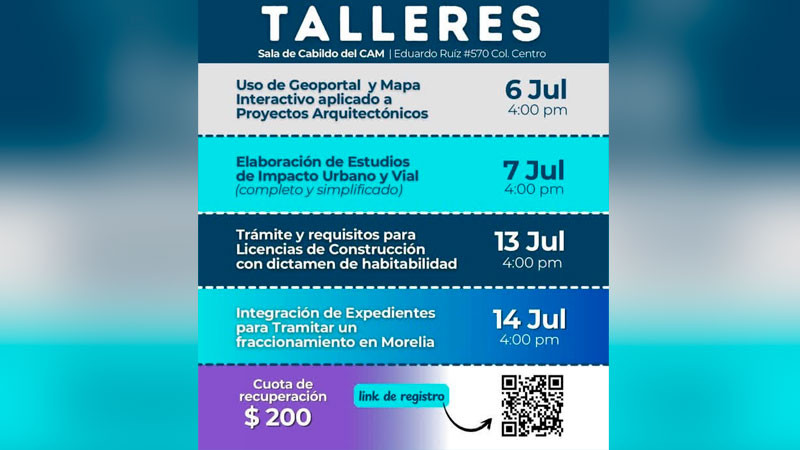 Gobierno de Morelia invita a capacitarse y construir con orden en Morelia 