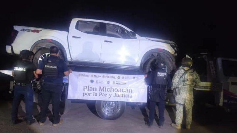Enfrentamiento en Apatzingán, Michoacán, deja dos personas heridas; aseguran camioneta y armas  