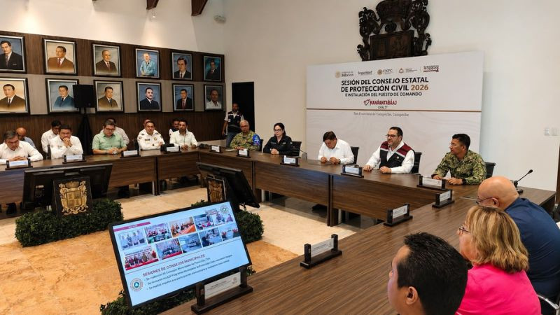 Instalan Puesto de Comando en Campeche por temporada de lluvias y ciclones 