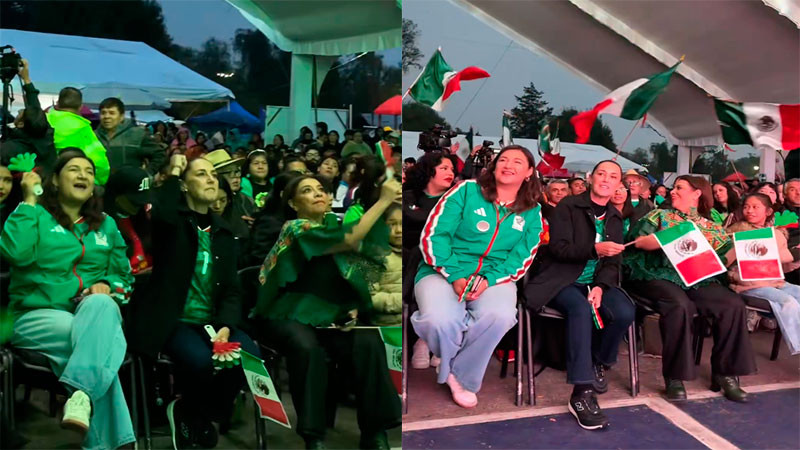 Sheinbaum acompaña a aficionados en Azcapotzalco para apoyar a México 