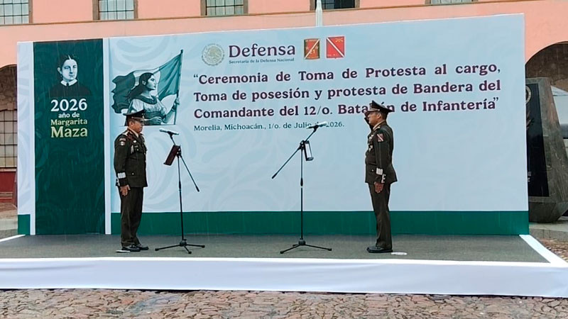 Coronel Francisco Mendoza rinde protesta al mando del 12/o Batallón de Infantería 