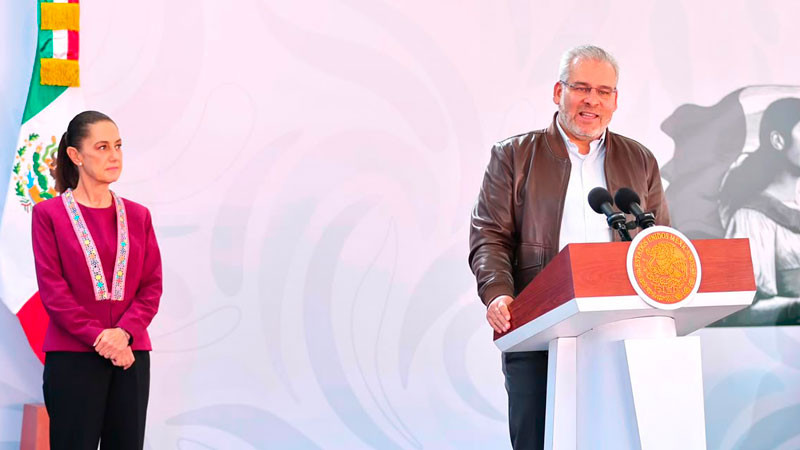 Ante Sheinbaum, destaca Bedolla avances del Plan Michoacán en seguridad, infraestructura y educación 