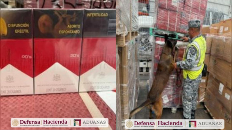 Aseguran en el AIFA 84 mil cigarrillos falsificados; refuerzan vigilancia contra el contrabando 