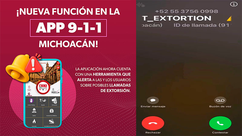 App 911 Michoacán se actualiza y ahora detectará llamadas de extorsión en tiempo real 