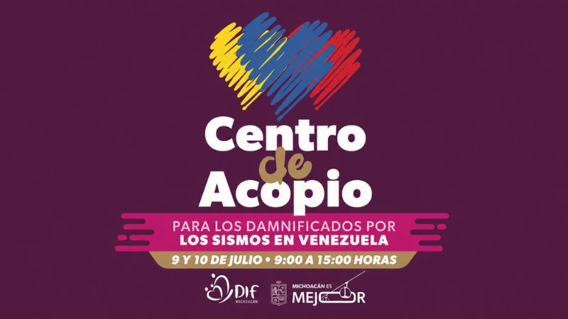 Michoacán se solidariza con Venezuela, se instalará centro de acopio para damnificados por sismos 