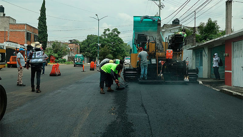 Reencarpetamiento de Avenida Quinceo mejora la movilidad al Norte de Morelia 