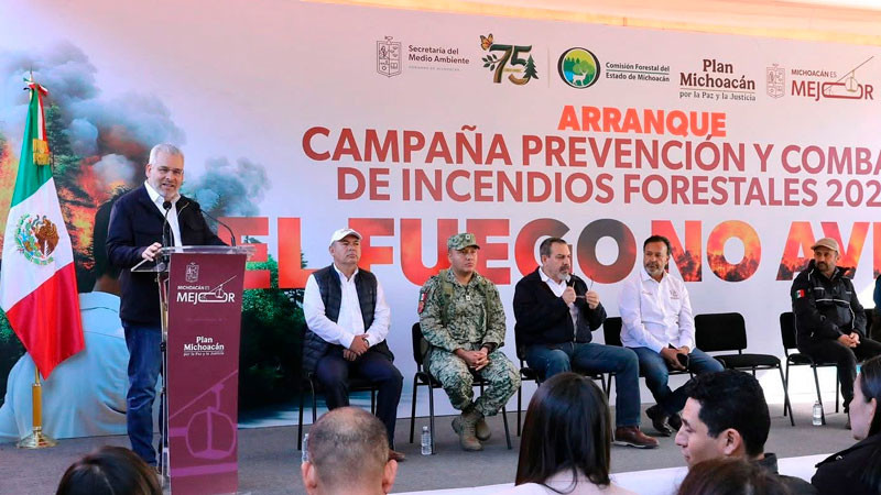 Michoacán redujo más del 60% la superficie afectada por incendios forestales: Bedolla 