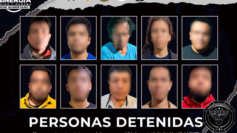 FGEQ ejecuta cateos simultáneos; cumplimenta órdenes de aprehensión y detiene a diez personas en distintos municipios del estado 