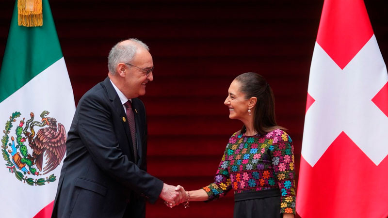 Sheinbaum recibe al presidente Suiza; buscan fortalecer relaciones comerciales 