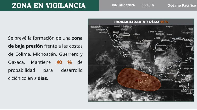 Conagua Michoacán mantiene atención en la costa michoacana ante posible canal de baja presión 