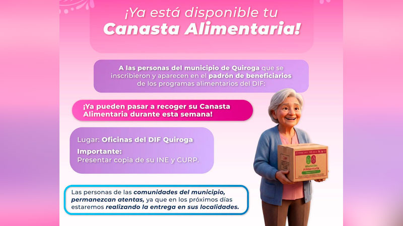 Entrega de despensas fortalece el bienestar de las familias de Quiroga: Alma Mireya González Sánchez 