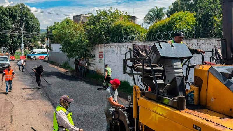 Reencarpetamiento de Paseo del Vergel mejora movilidad de Morelia 