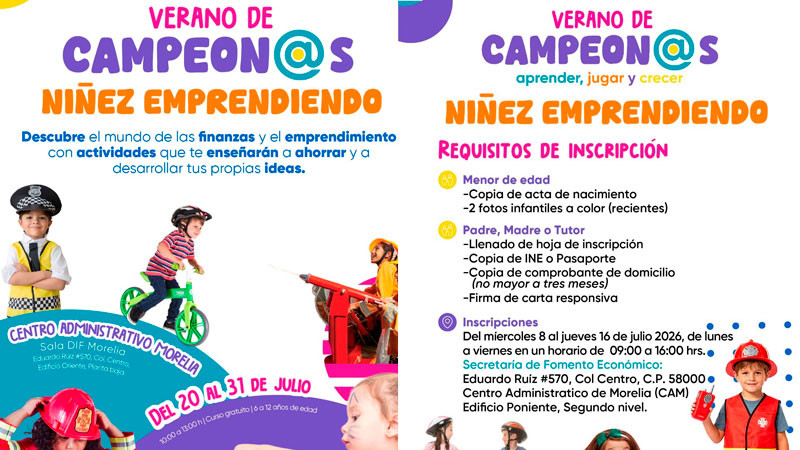 Sefeco invita a niñas y niños al curso de verano "Niñez Emprendiendo" 