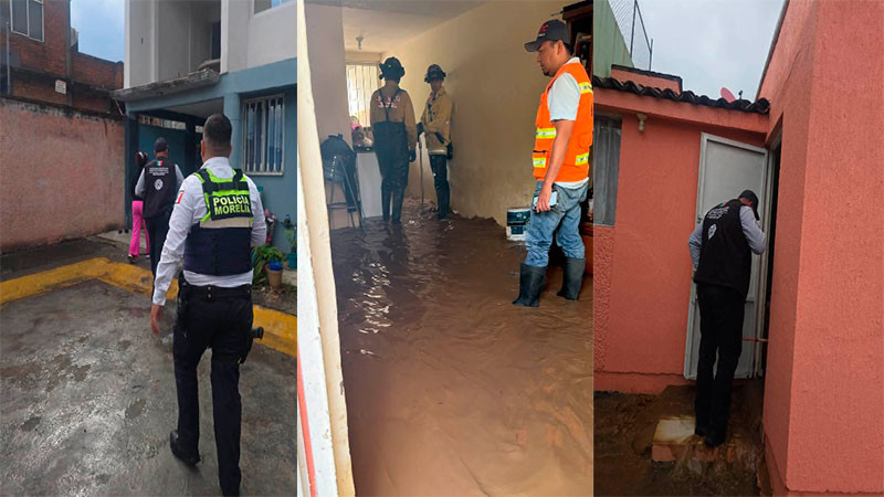 Resultan afectadas varias viviendas en la colonia Loma Dorada de Morelia, Michoacán, tras la lluvia de este viernes 
