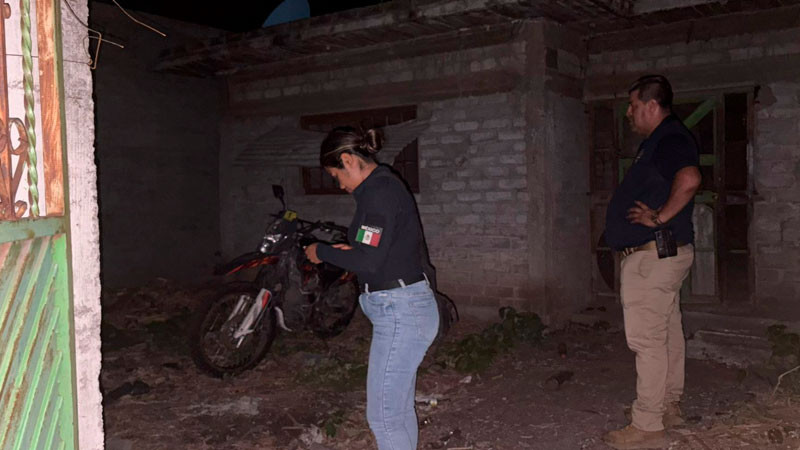 Tras cateo en Apatzingán, Michoacán recuperan motocicleta robada 