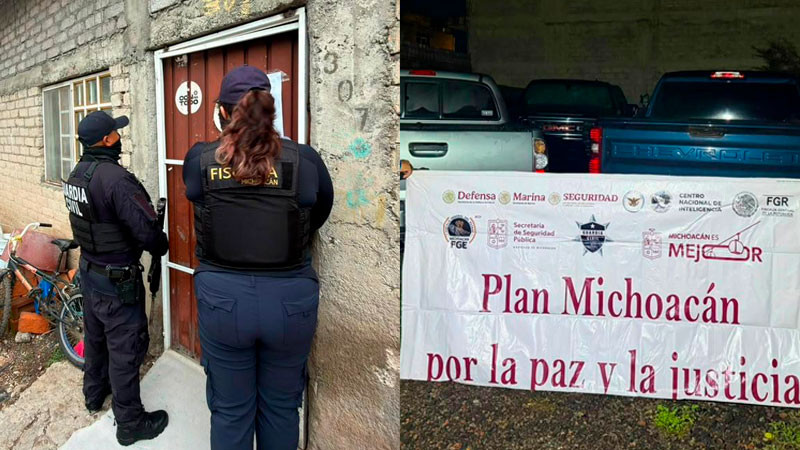 Tras cateos en Morelia y Copándaro detienen a cinco, una pertenece a una corporación policial 