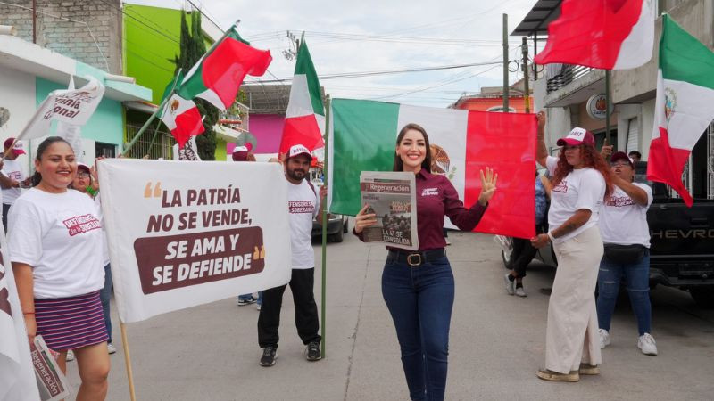 Denuncian a Héctor Santana y Jasmin Bugarín por presunto acarreo y entrega de despensas rumbo al proceso interno de Morena 