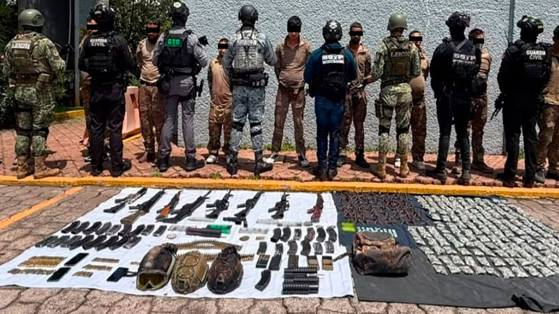 Tras operativo interinstitucional en La Piedad, Michoacán detienen a 11 presuntos criminales 