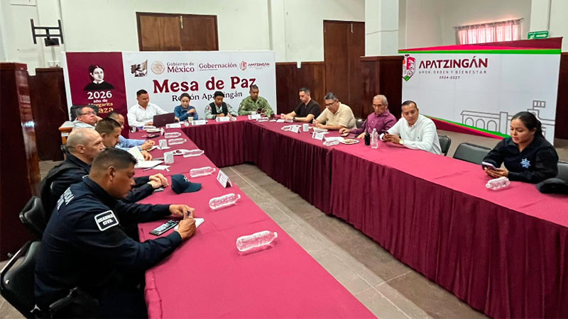 En Apatzingán, Michoacán participa la FGE en Mesa para la Construcción de la Paz y Seguridad para fortalecer la estrategia de seguridad 