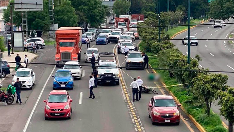 Fallece motociclista tras accidente en el Libramiento Sur de Morelia, Michoacán